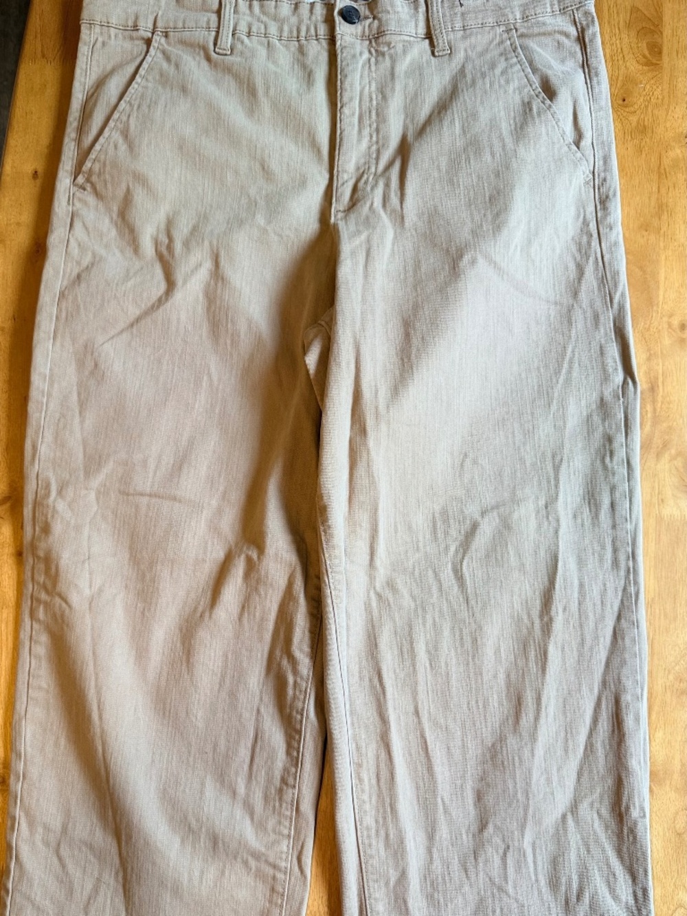 Ella Moss Women Tan Khaki Wide Leg Cropped Pants Size 16 Stretch Chino 520